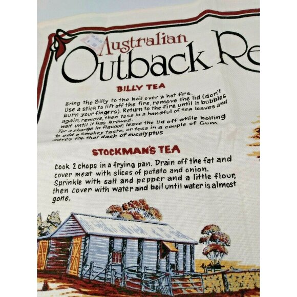 TEA TOWEL AUSTRALIAN OUTBACK RECIPES Design Hand Cloth Cooking - Picture 4 of 9